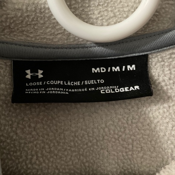 Womens under armour hooded pull over sweatshirt grey medium - Picture 2 of 3